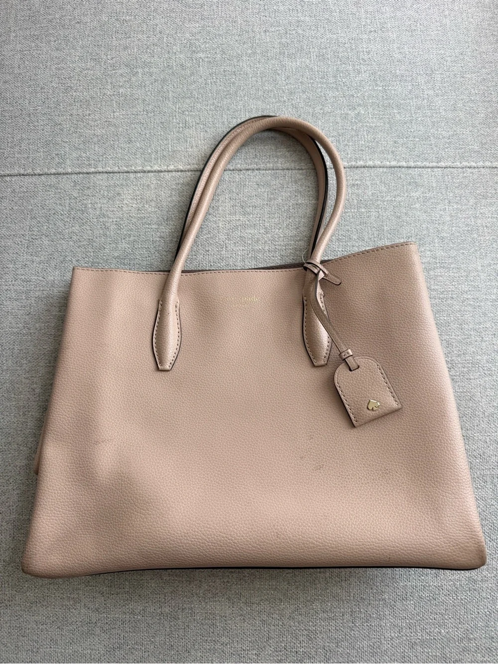 kate spade blush taupe leather pebbled tote